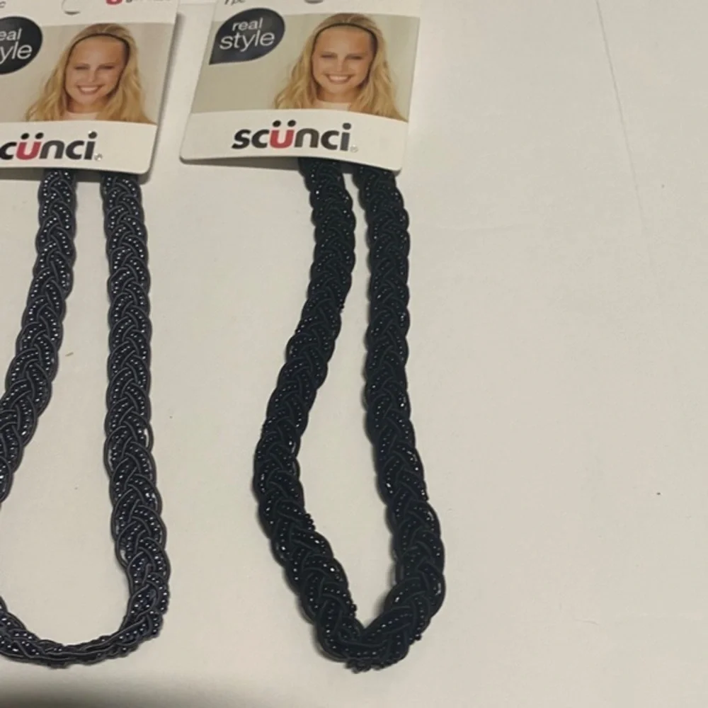 3-PK Scunci Beaded Headwrap Metallic‎ Beads Hair Wrap Style 38214-A